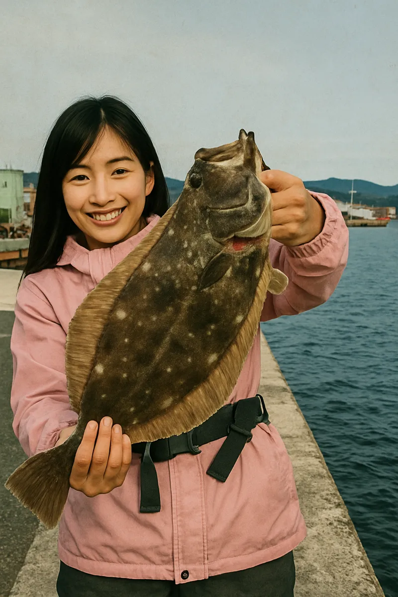谷山港でヒラメの釣果を得た黒川.webp