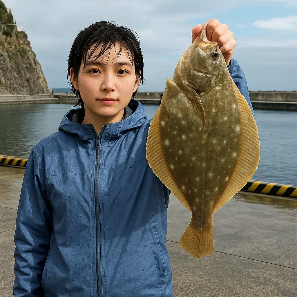 豊間港でカレイの釣果を得た佐伯.webp