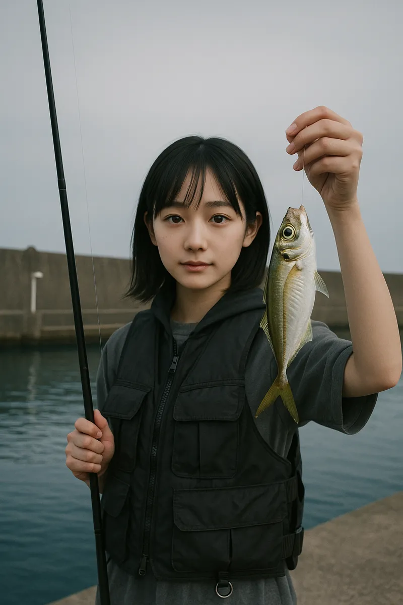 赤石漁港でアジの釣果を得た国生.webp
