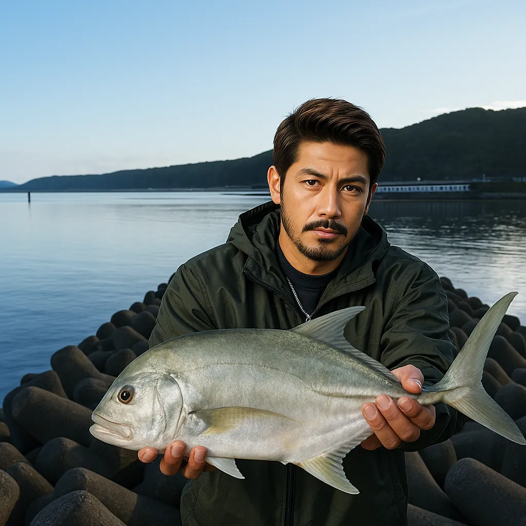辺土名漁港でガーラの釣果を得た広岡.webp