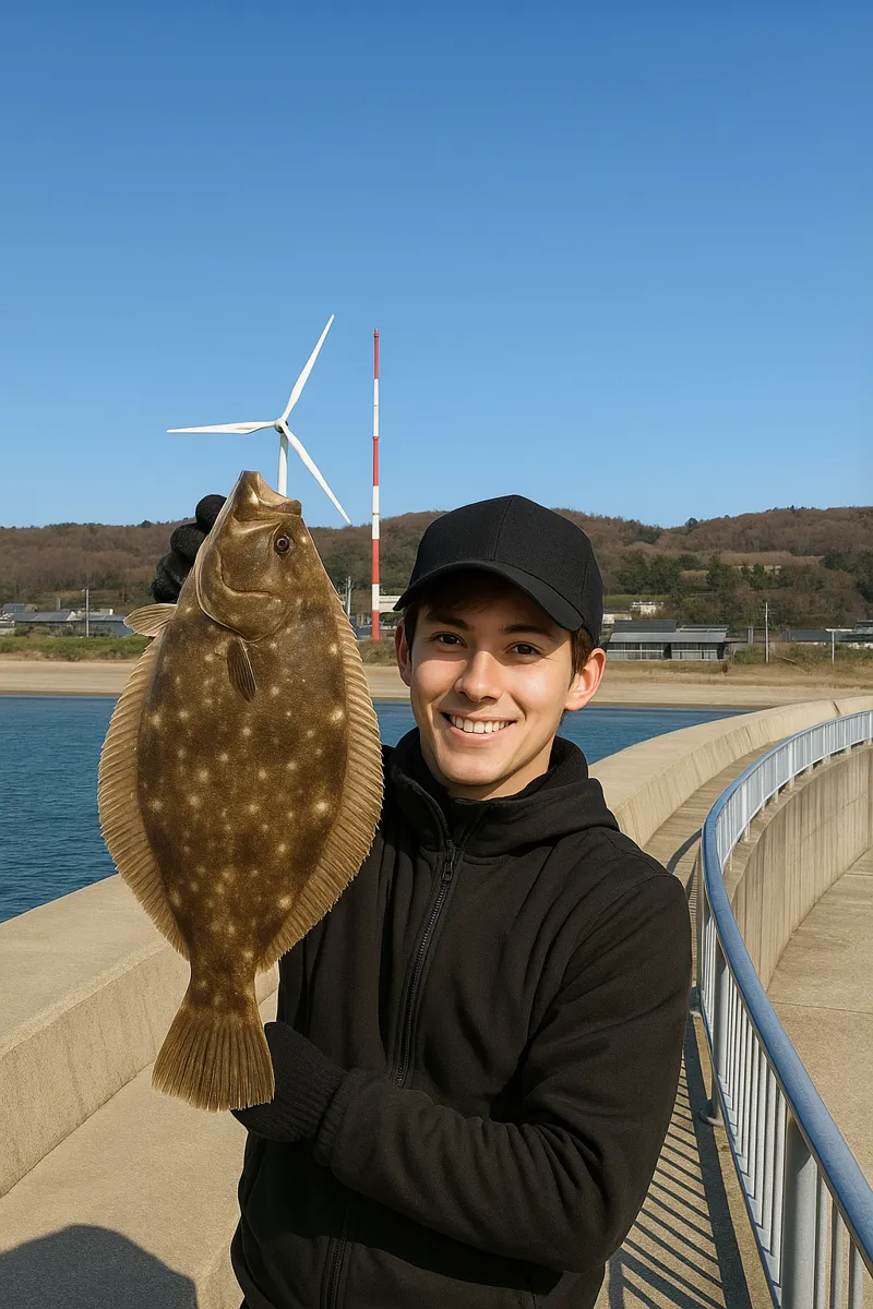 道川漁港でヒラメの釣果を得た久良木.webp