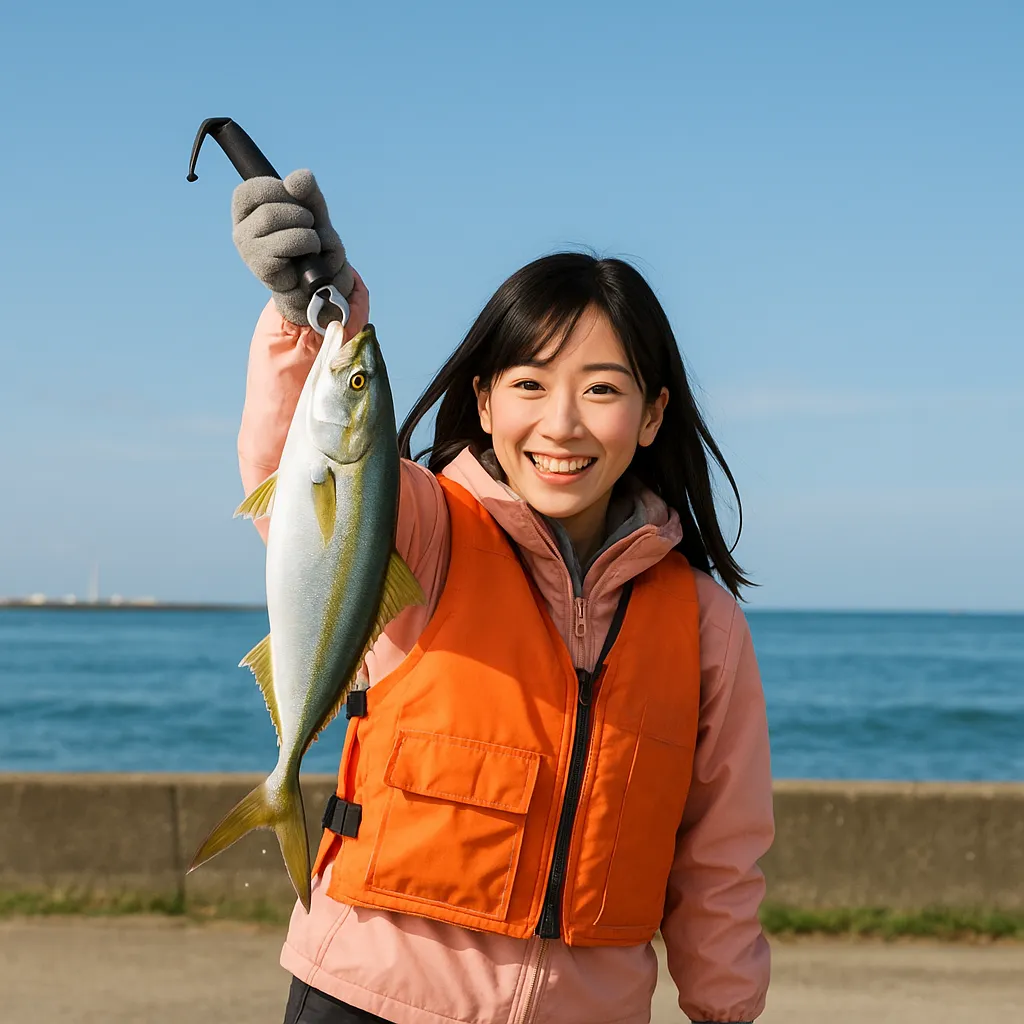 酒田北港でイナダの釣果を得た黒川.webp