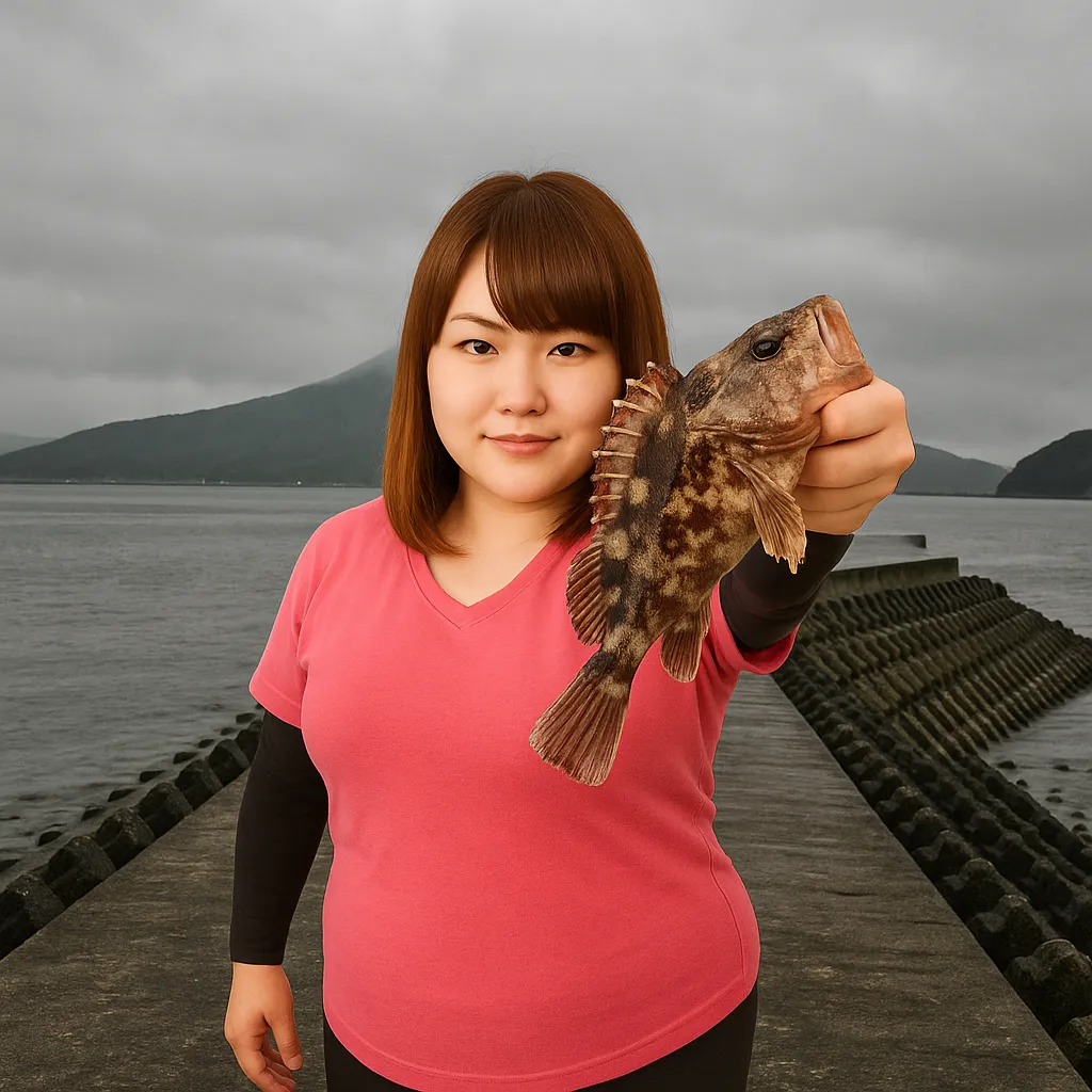 重富漁港でアラカブの釣果を得た山際.webp