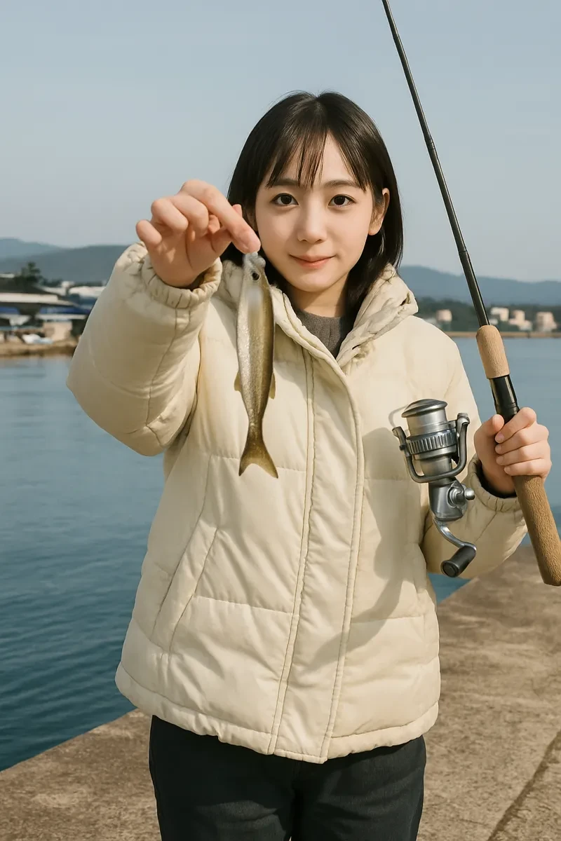 野内漁港でチカの釣果を得た国生.webp