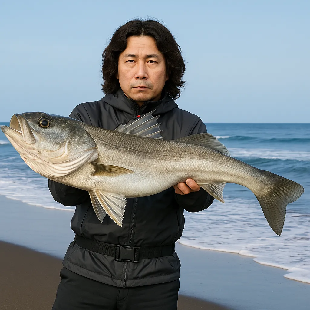 野蒜海岸でシーバスの釣果を得た岸本.webp