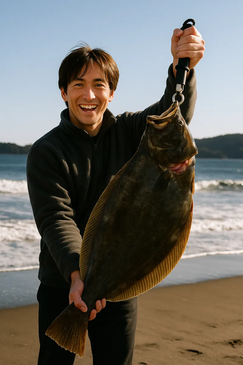 野蒜海岸でヒラメの釣果を得た久良木.webp