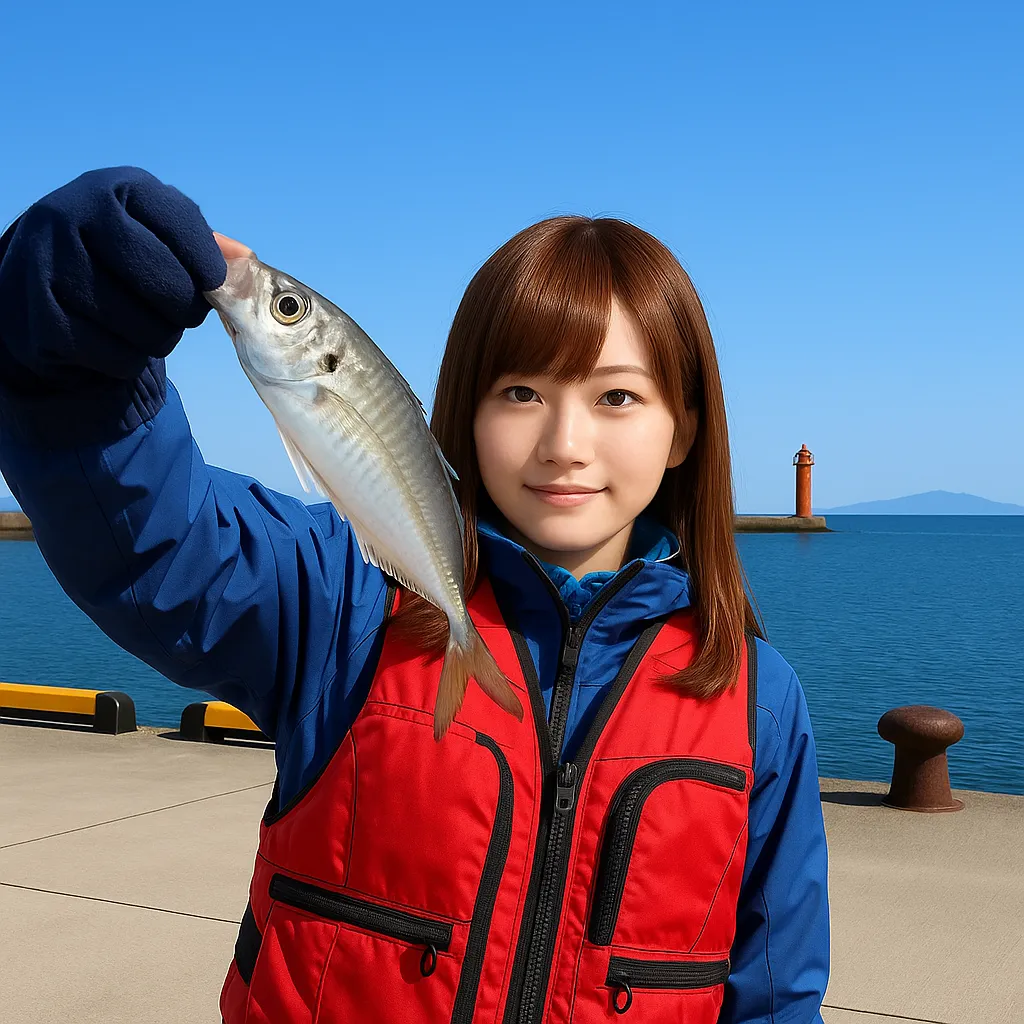 野辺地港でアジの釣果を得た山際.webp