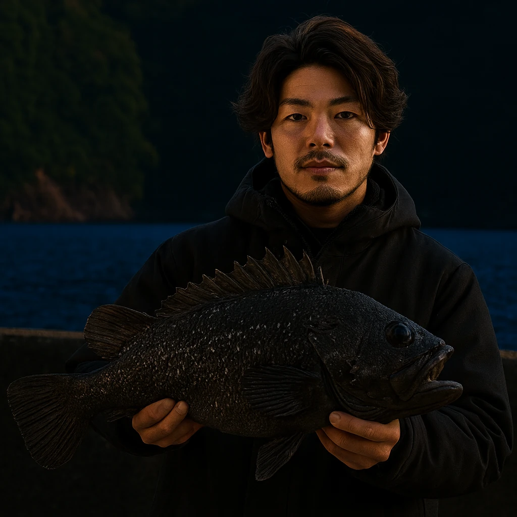釜石港でソイの釣果を得た澤田.webp