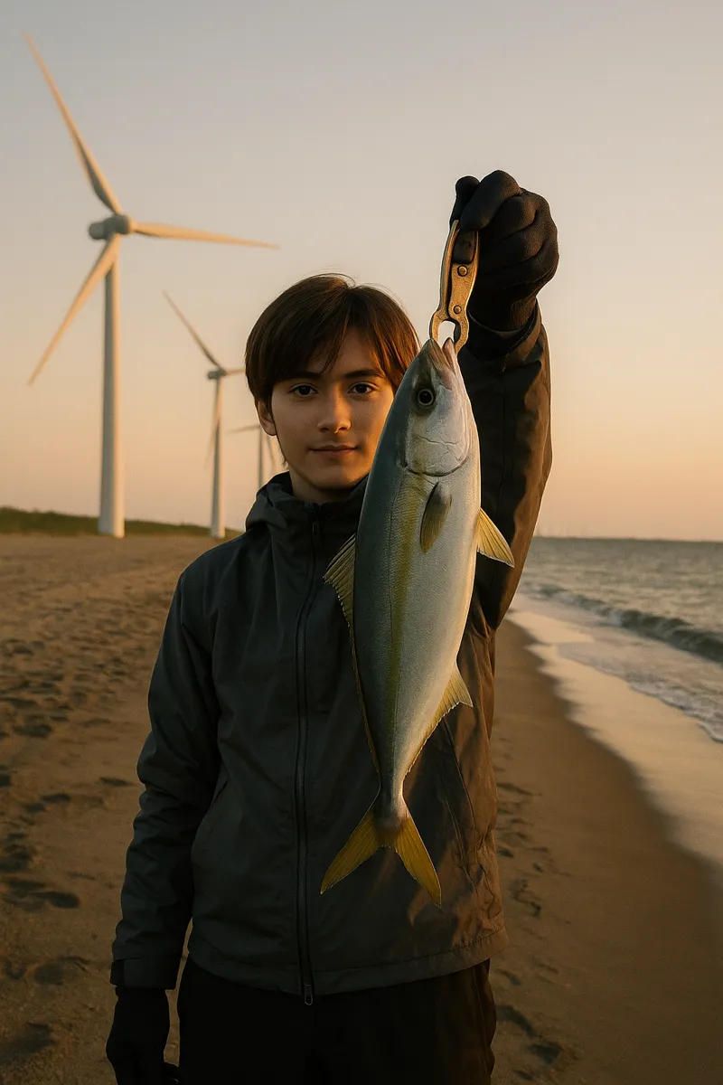 釜谷浜でイナダの釣果を得た久良木.webp