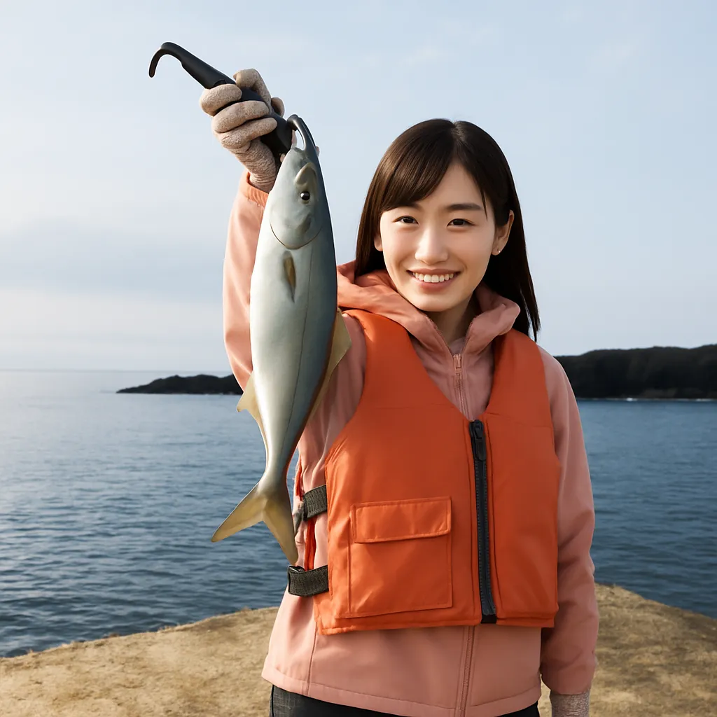 長崎漁港でイナダの釣果を得た黒川.webp
