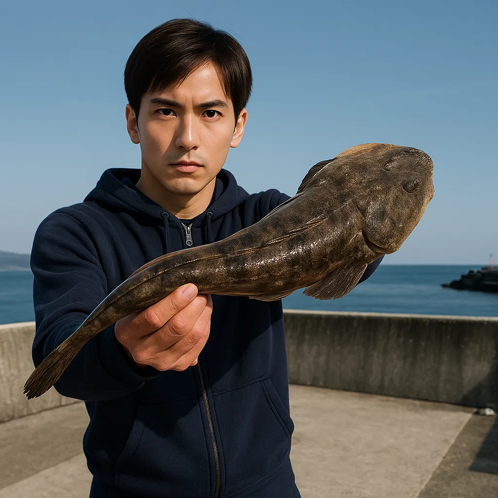 長部漁港でマゴチの釣果を得た久良木.webp