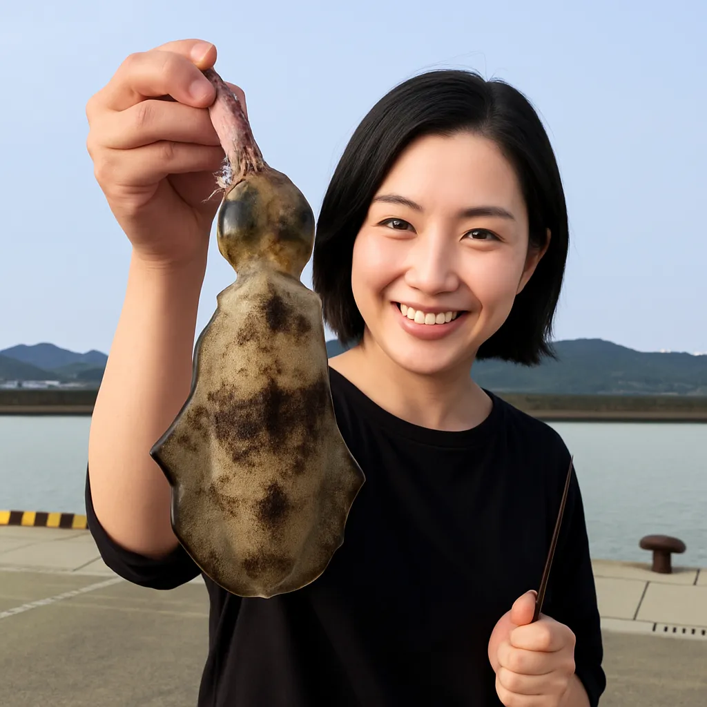 門川港でアオリイカの釣果を得た八重田.webp