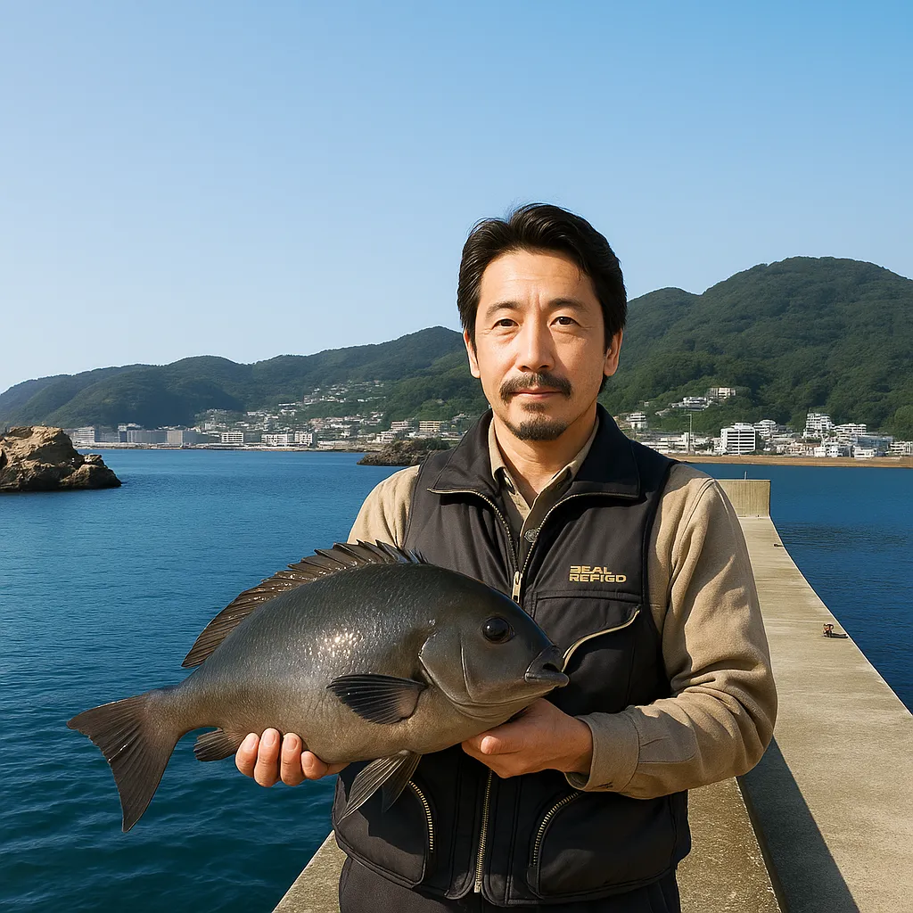 間元漁港でグレの釣果を得た佐々木.webp
