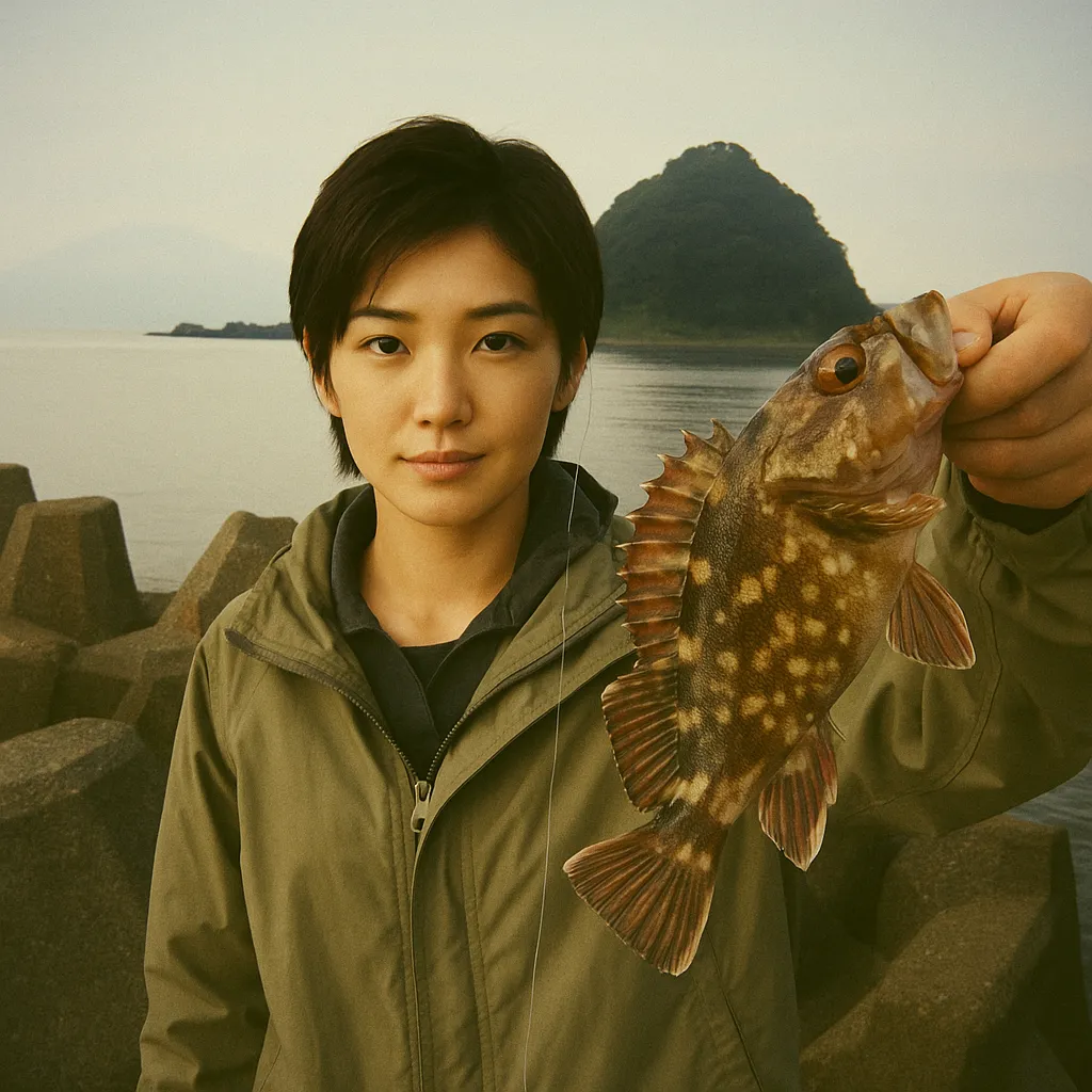 隼人新港でアラカブの釣果を得た佐伯.webp