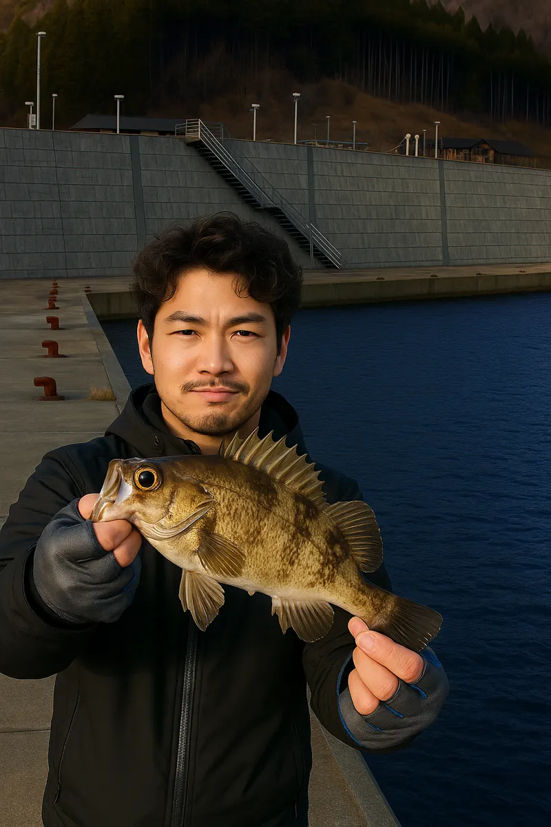 雄勝港でメバルの釣果を得た安城.webp