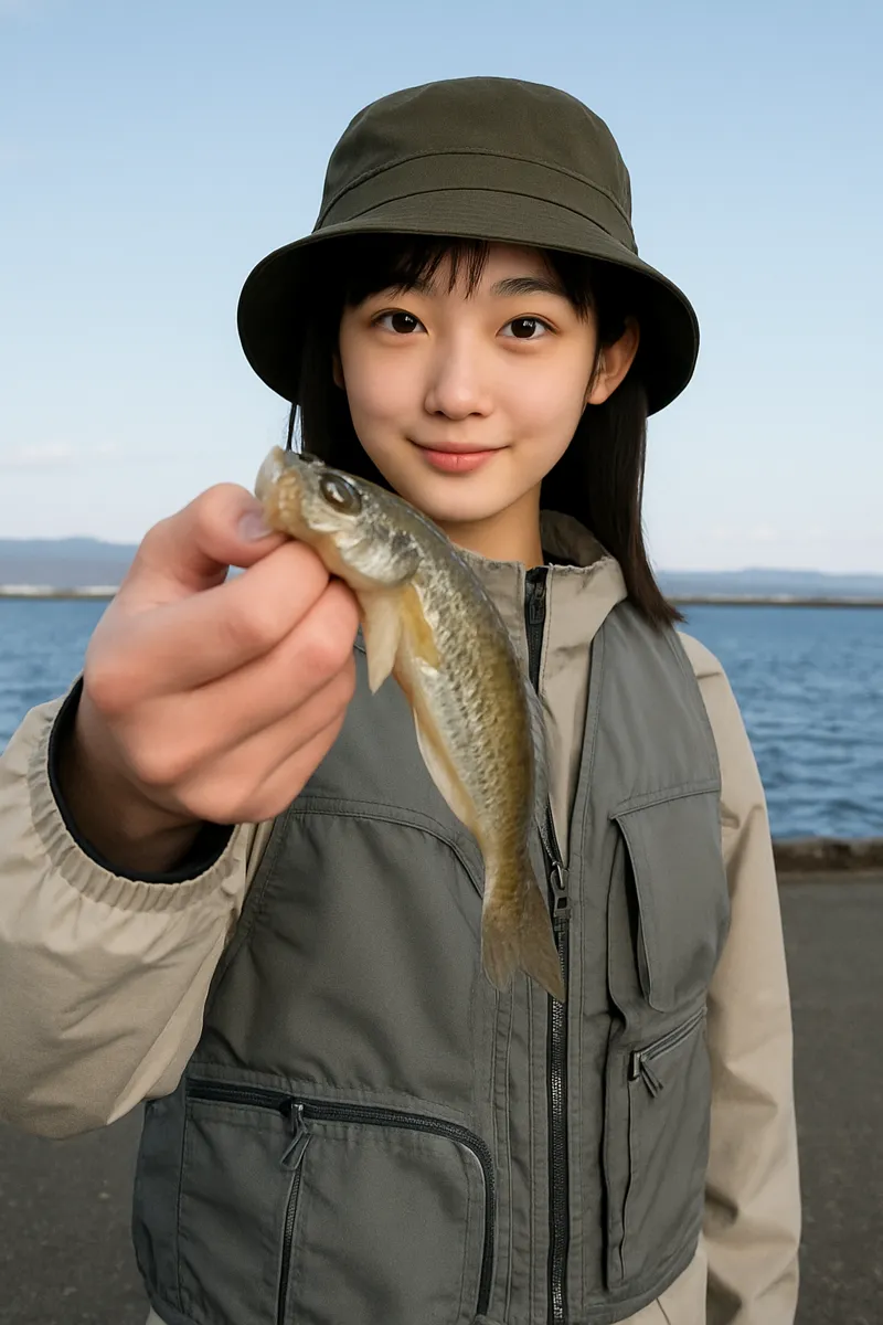 青森港でハゼの釣果を得た国生.webp