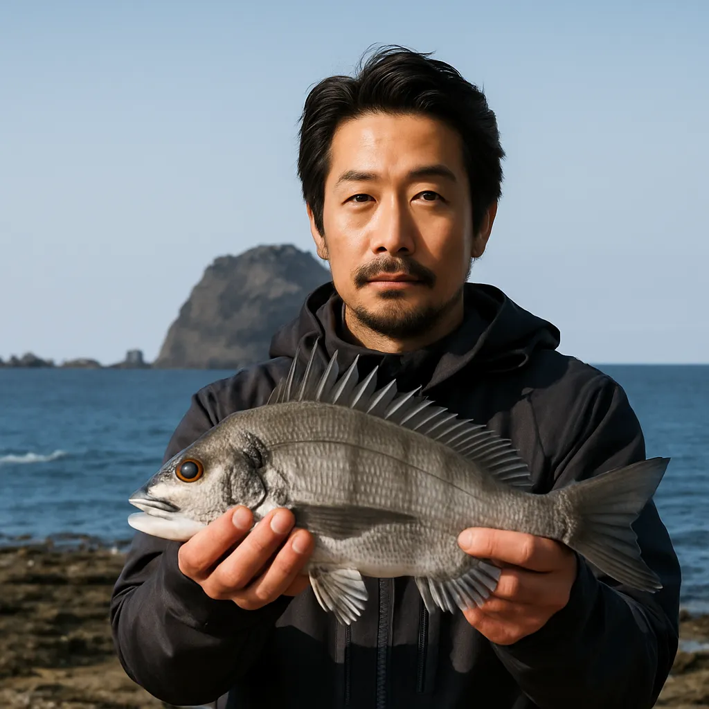 飛島でクロダイの釣果を得た佐々木.webp