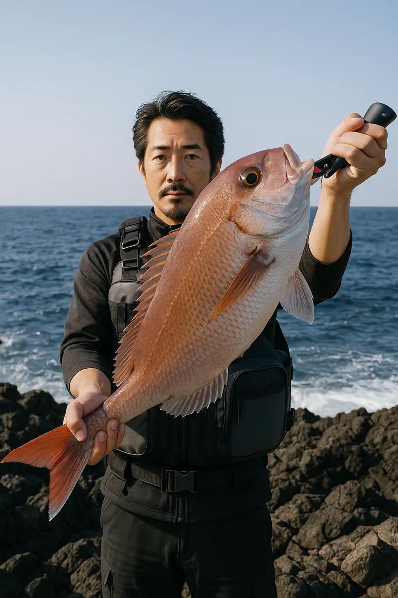 飛島でマダイの釣果を得た佐々木.webp