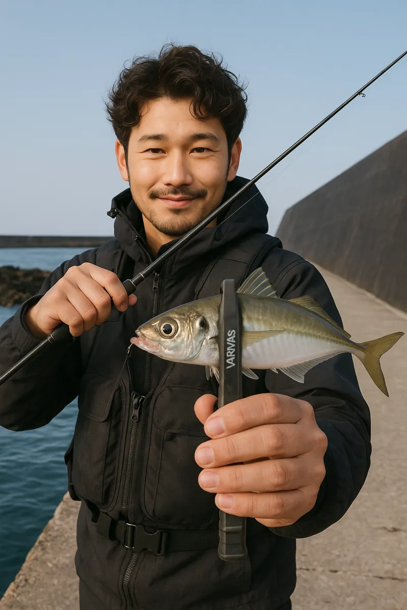驫木漁港でアジの釣果を得た安城.webp