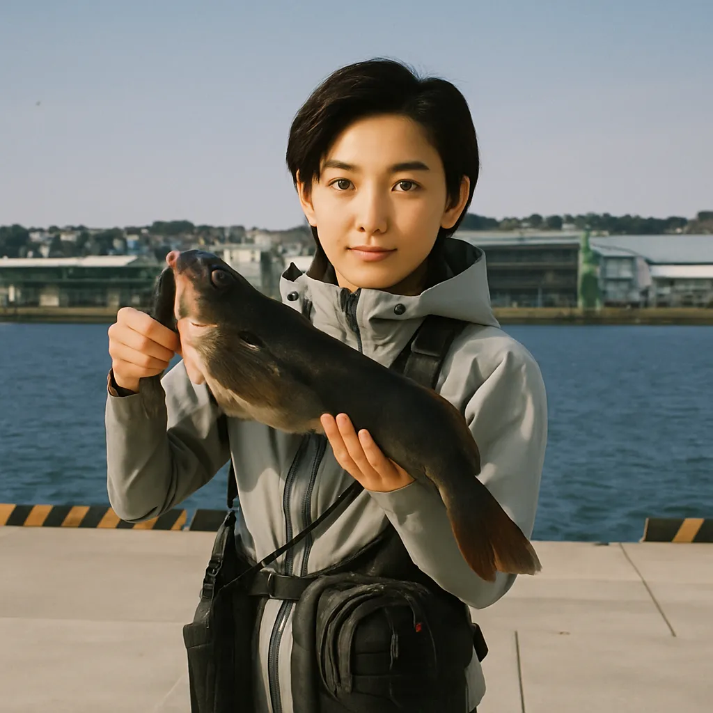 鮫漁港でアイナメの釣果を得た佐伯.webp