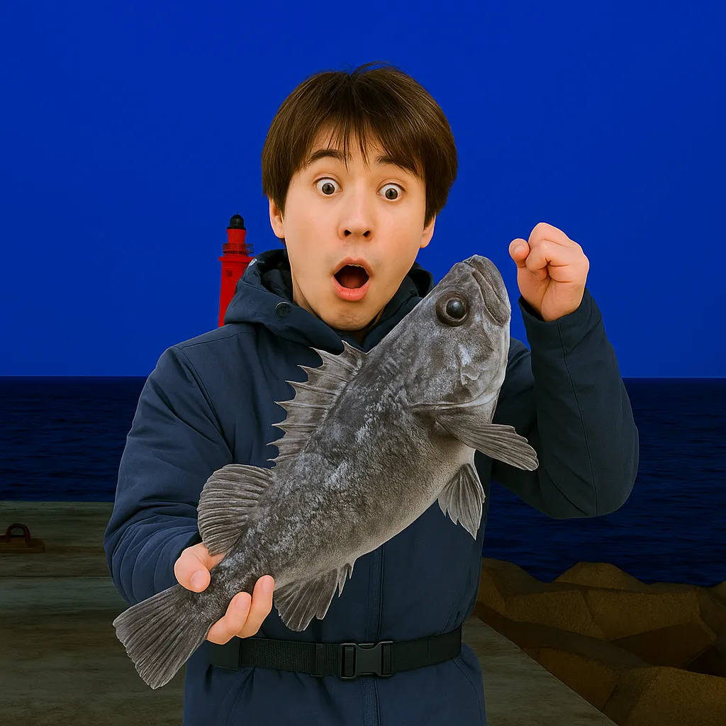 鳥の海でロックフィッシュの釣果を得た久良木.webp
