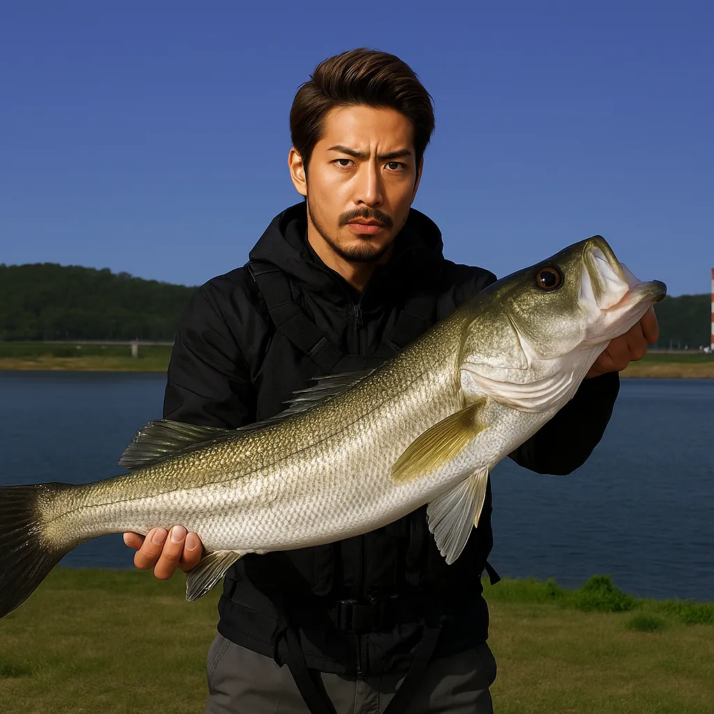 鳴瀬川河口でシーバスの釣果を得た広岡.webp