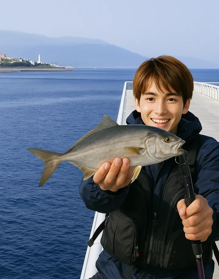 鴨池海づり公園でカンパチの釣果を得た久良木.webp