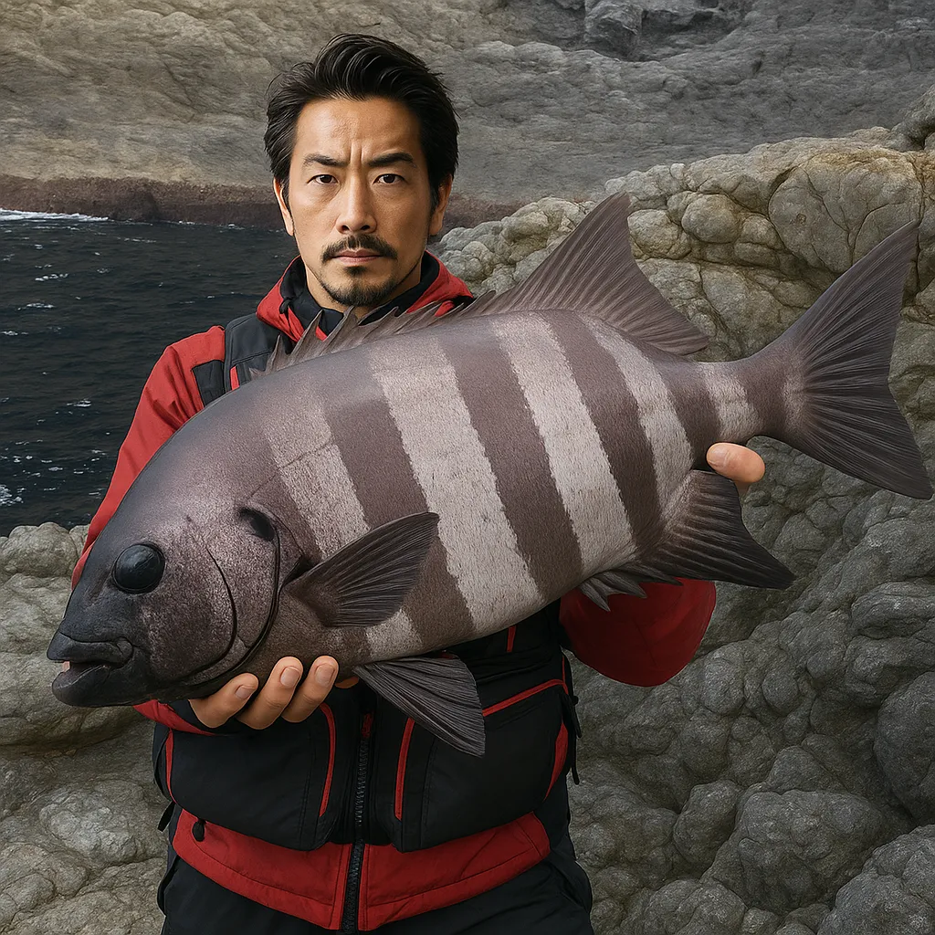 鶴御崎でイシダイの釣果を得た佐々木.webp