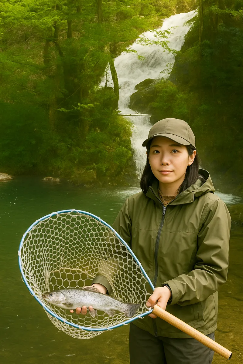 鶴沼川フィッシングパークでイワナの釣果を得た森永.webp