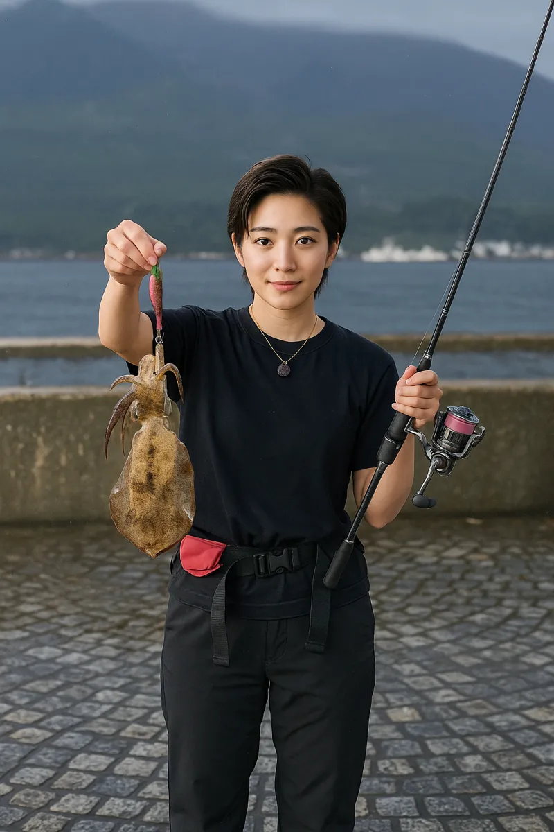 鹿児島本港でアオリイカの釣果を得た国生.webp