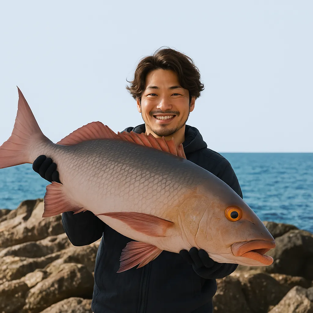黒島でバラフエダイの釣果を得た澤田.webp