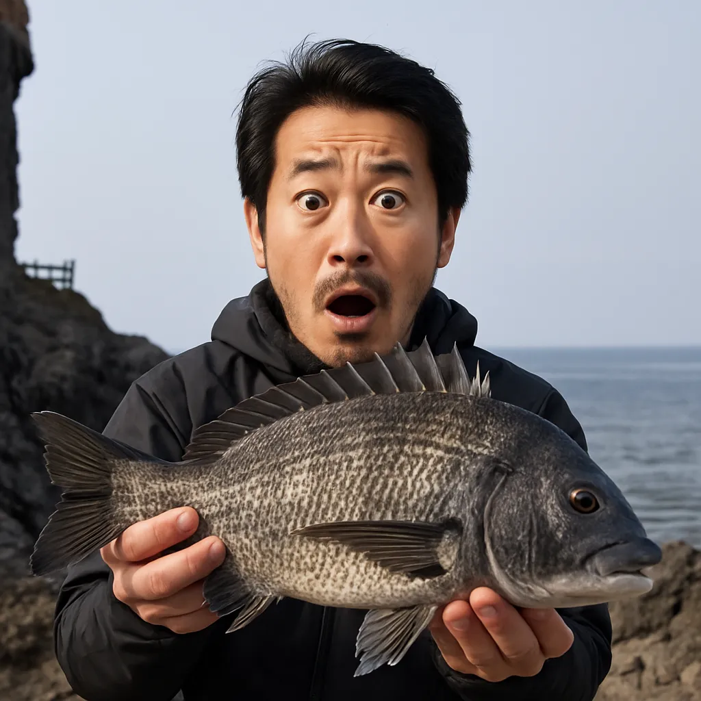 鼠ヶ関漁港でクロダイの釣果を得た佐々木.webp
