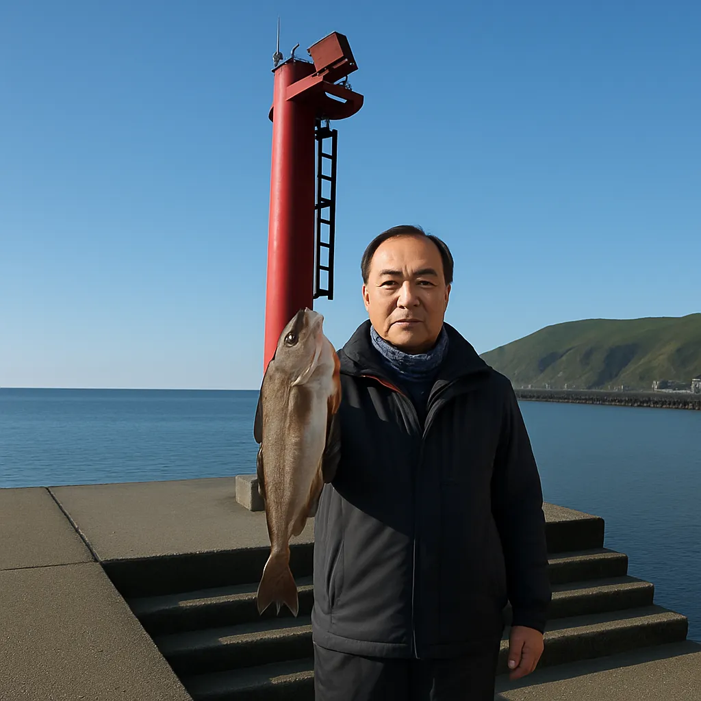 龍飛漁港でホッケの釣果を得た持田.webp