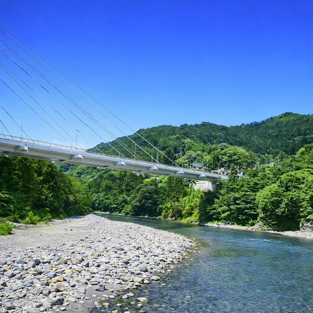 奥多摩橋周辺の多摩川