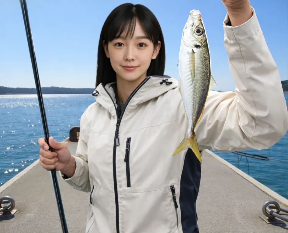 ねやフィッシングパークでアジの釣果を得た国生.webp