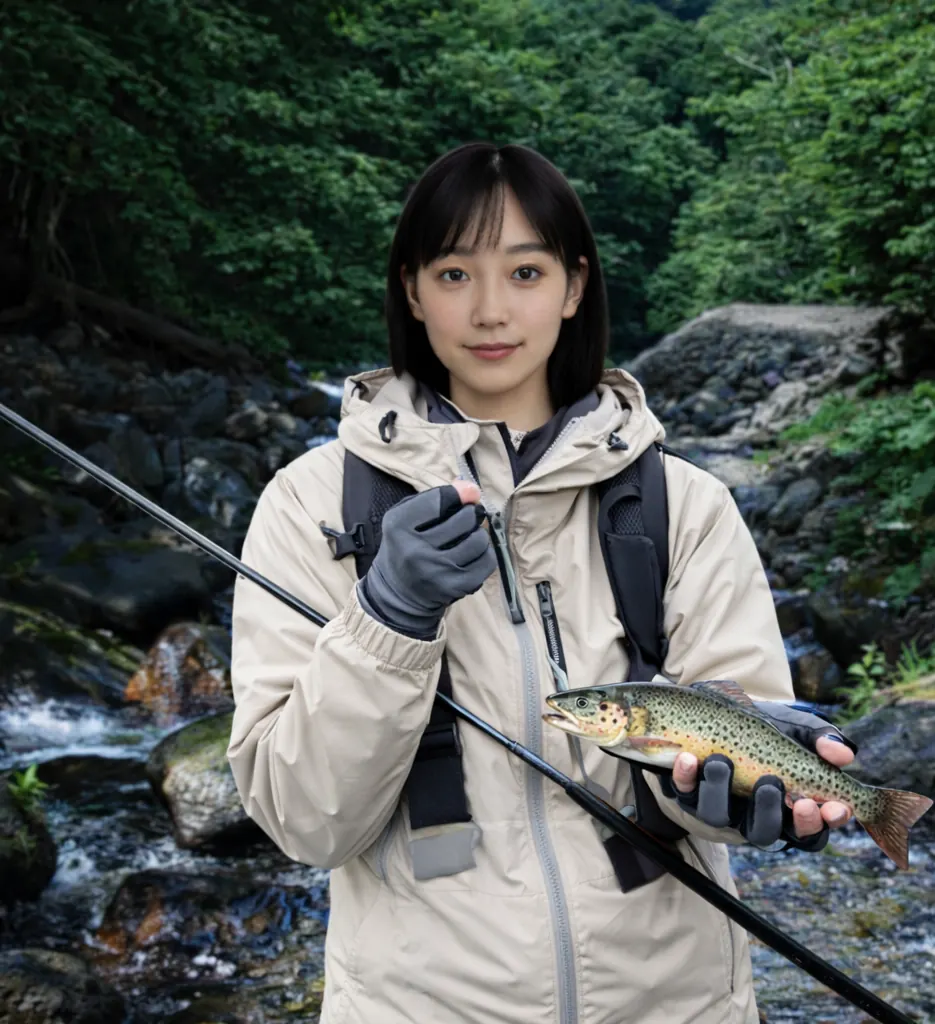 イワウベツ川でオショロコマの釣果を得た国生.webp