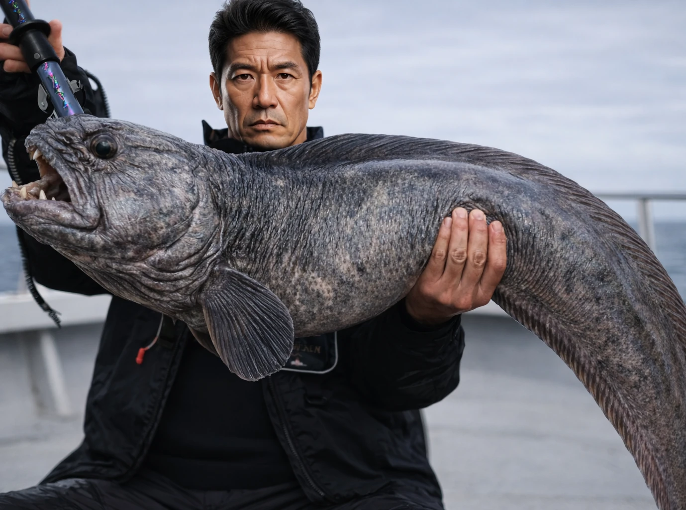 オホーツク海でオオカミウオの釣果を得た北方.webp