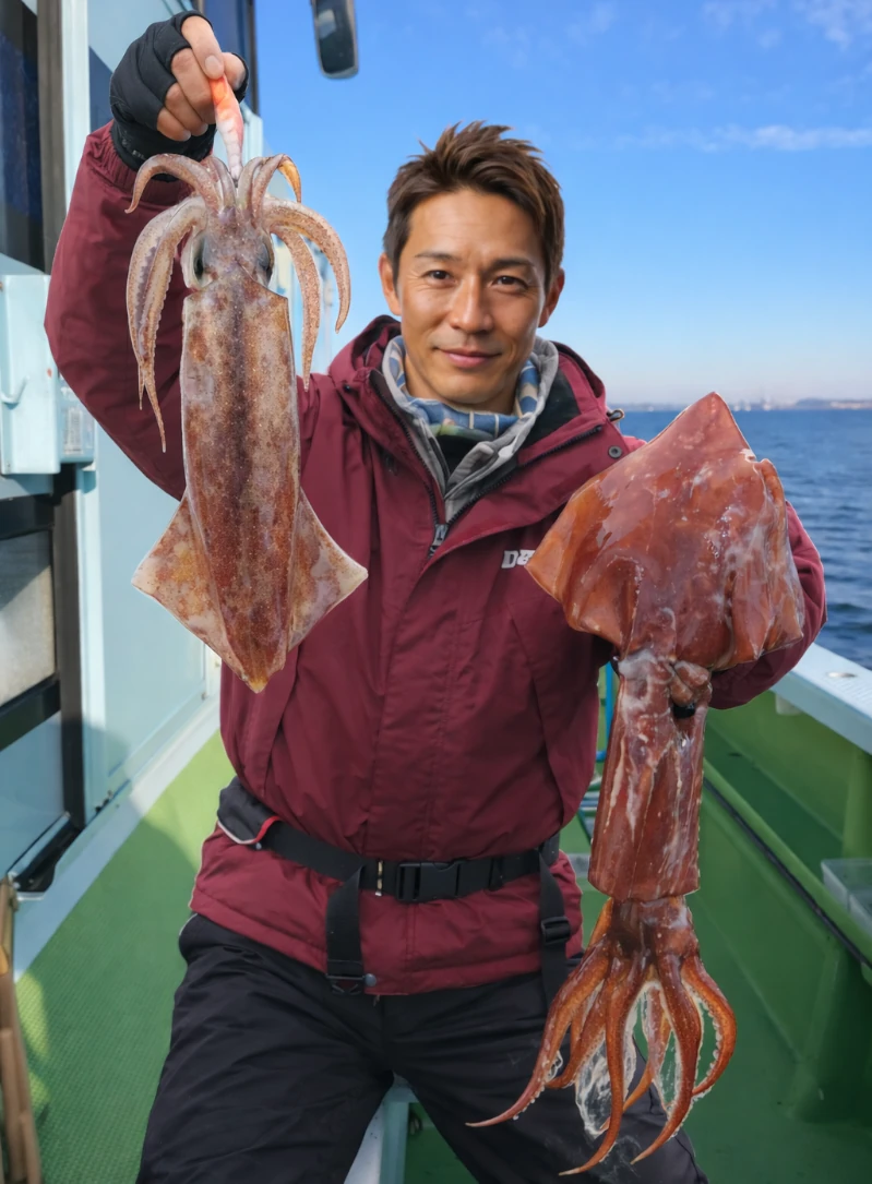 オホーツク海でドスイカの釣果を得た亀岡.webp