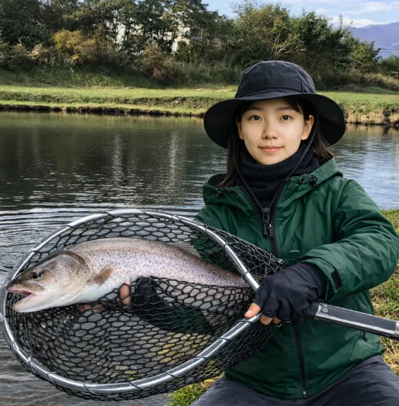 ユーランド清水川でイトウの釣果を得た森永.webp