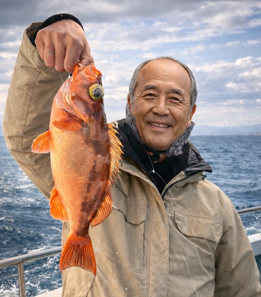 三陸沖でメガラの釣果を得た田能村.webp