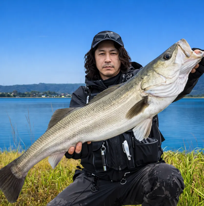 中海でシーバスの釣果を得た岸本.webp