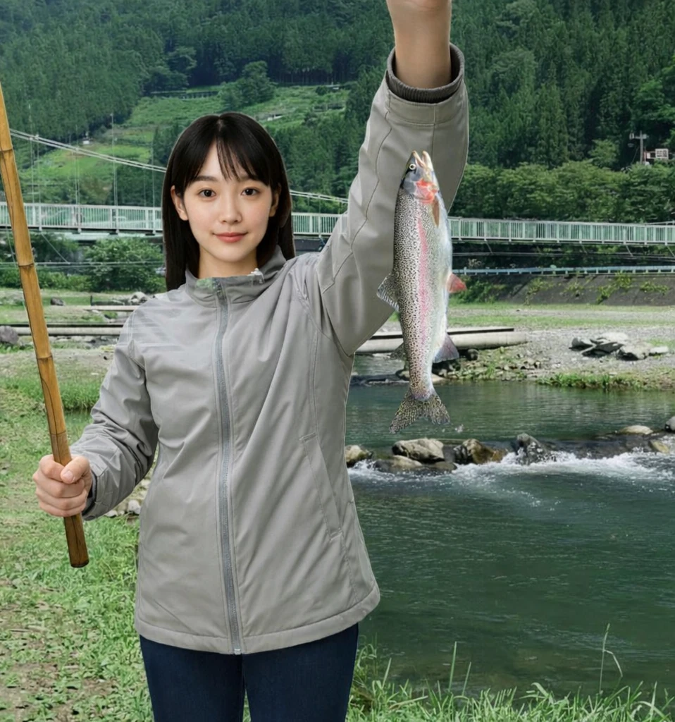 丹波山村営つり場でニジマスの釣果を得た国生.webp