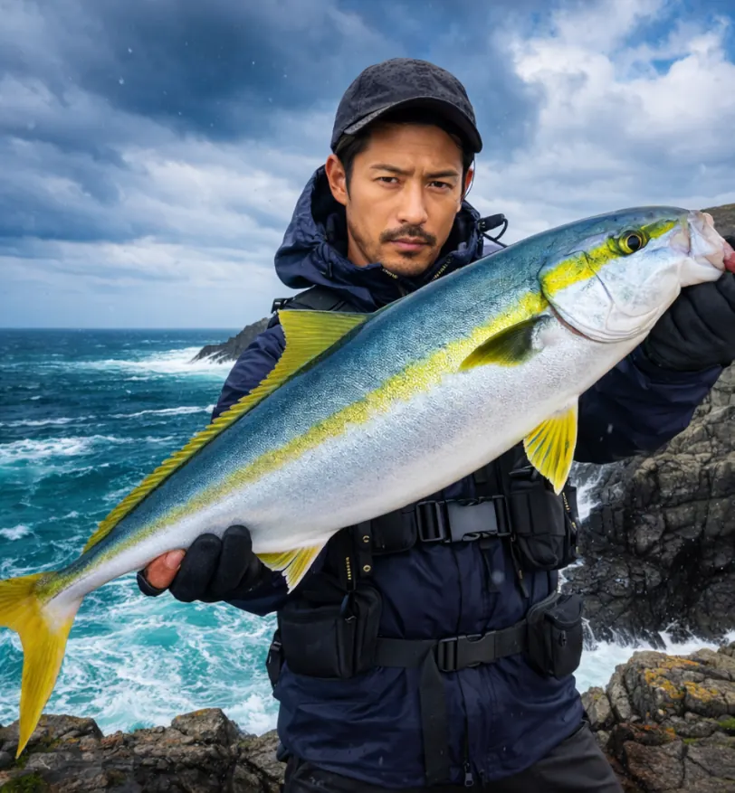今岬で青物の釣果を得た広岡.webp
