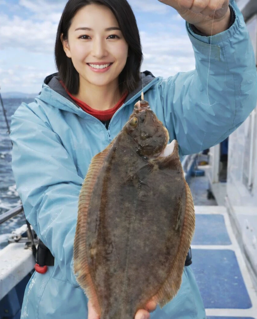 仙台湾でカレイの釣果を得た仲代.webp