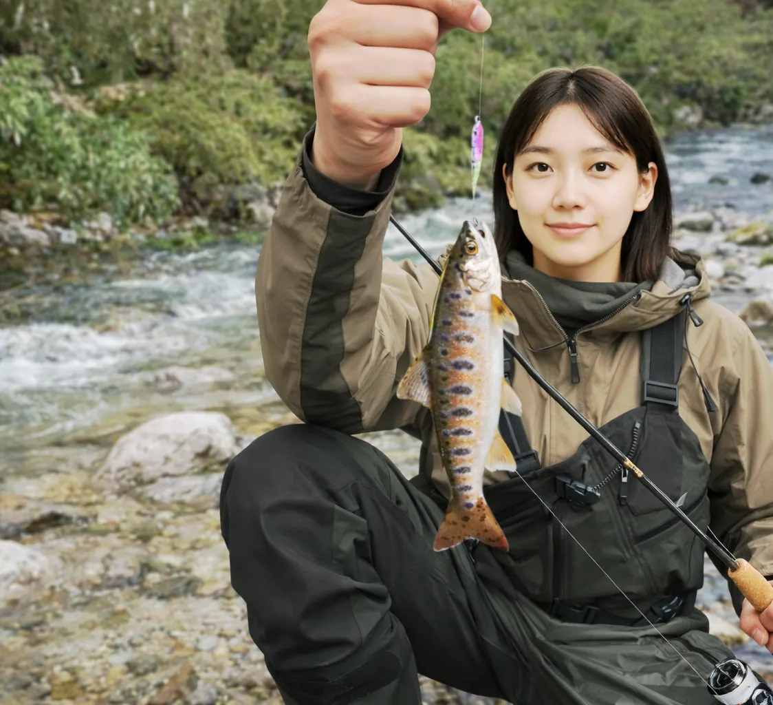 伊久美川でアマゴの釣果を得た森永.webp