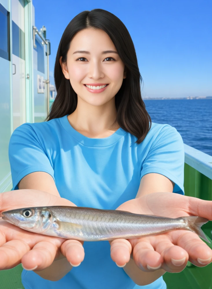 伊勢湾でシロギスの釣果を得た仲代.webp