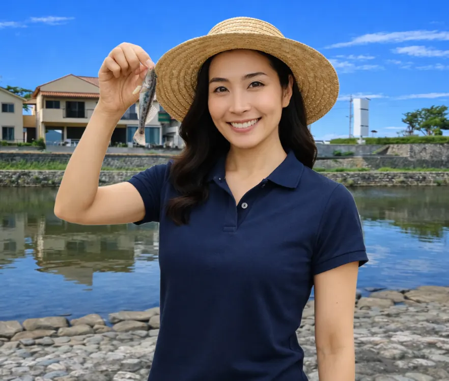 伊東大川でハゼの釣果を得た八重田.webp