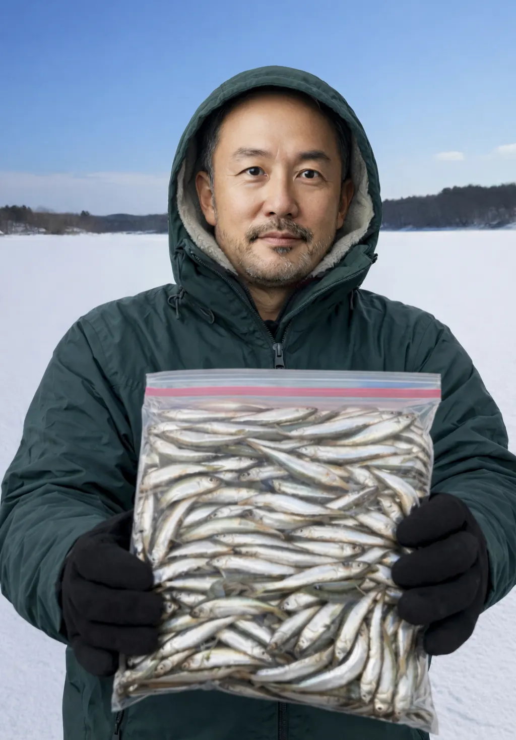 函館大沼でワカサギの釣果を得た渡辺.webp