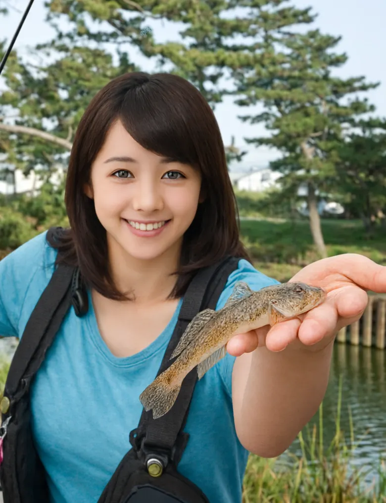 北上運河でハゼの釣果を得た西岡.webp