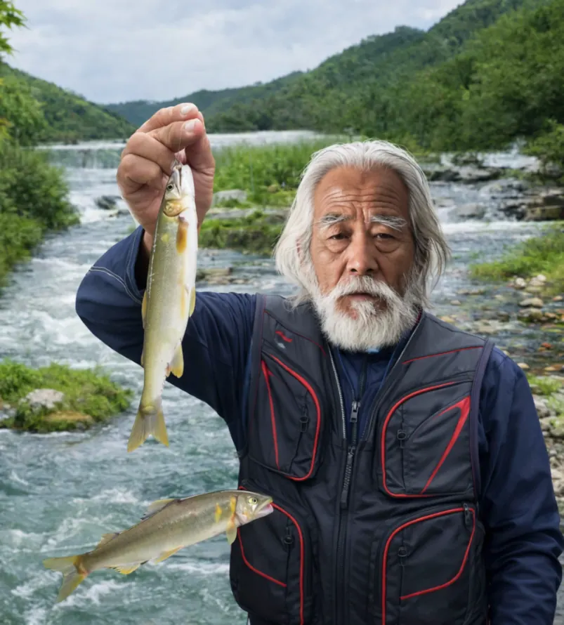 名倉川でアユの釣果を得た米田.webp